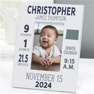 State Icon Birth Stats Baby Personalized 4x6 Tabletop Frame- Vertical - 38303-V