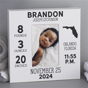 State Icon Birth Stats Baby Personalized 4x6 Box Frame- Vertical - 38303-BV