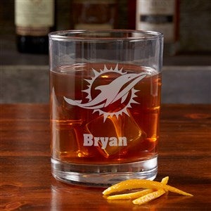 NFL Miami Dolphins Engraved Old Fashioned Whiskey Glass - 38325