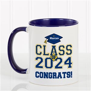 Blue Personalized Graduation Coffee Mugs - Cheers to the Graduate - 3833-BL