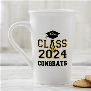 Cheers to the Graduate Personalized Latte Mug 16oz.- White - 3833-U