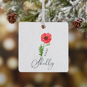 Birth Month Flower Personalized Ornament- 2.75" Metal - 1 Sided - 38377-1M