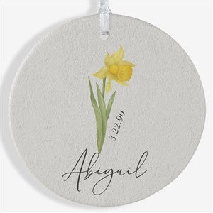 Birth Month Flower Personalized Ornament- 3.75quot; Matte - 1 Sided - 38377-1L