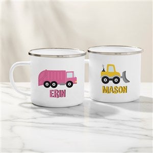 Construction & Monster Trucks Personalized Kids Enamel Mug-Large - 38424-L