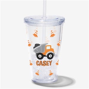 Construction  Monster Trucks Personalized 17 oz. Acrylic Insulated Tumbler - 38432