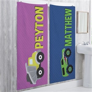 Construction  Monster Trucks Personalized 30x60 Bath Towel - 38433