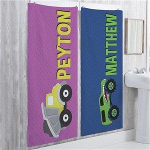 Construction & Monster Trucks Personalized 30x60 Bath Towel - 38433