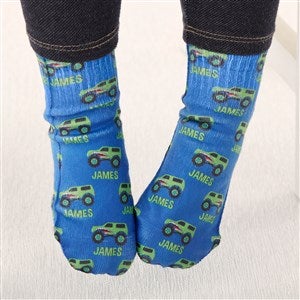Construction  Monster Trucks Personalized Toddler Socks - 38435