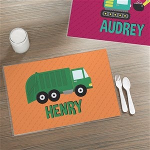 Construction & Monster Trucks Personalized Laminated Placemat - 38439