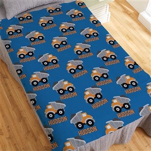 Construction & Monster Trucks Personalized 50x60 Lightweight Fleece Blanket - 38445-LF