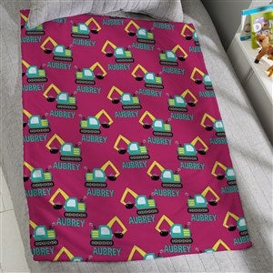 Construction  Monster Trucks Personalized 30x40 Plush Fleece Blanket - 38445-SF