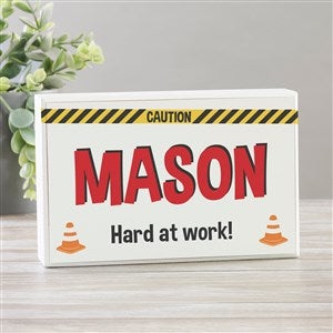 Construction  Monster Trucks Personalized Rectangle Shelf Block - 38446-R