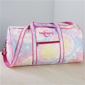 Ombre Initial Embroidered Tie Dye Duffel Bag - 38456