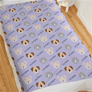 Animal Pals Personalized 50x60 Lightweight Fleece Blanket - 38487-LF