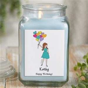 Birthday Balloons philoSophies® Personalized 18 oz. Linen Candle Jar - 38524-18CW