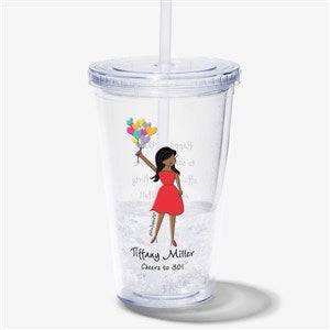 Birthday Balloons philoSophies® Personalized 17 oz. Acrylic Insulated Tumbler - 38531
