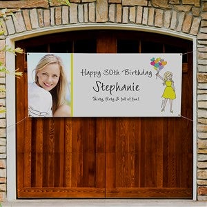 Birthday Balloons philoSophies® Personalized Photo Birthday Banner - 30x72 - 38532-MP