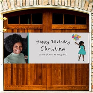 Birthday Balloons philoSophies® Personalized Photo Birthday Banner - 45x108 - 38532-LP