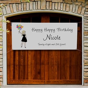 Birthday Balloons philoSophies® Personalized Birthday Banner - 30x72 - 38532-M