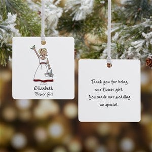 Flower Girl philoSophies® Square Photo Ornament- 2.75 Metal - 2 Sided - 38538-2M