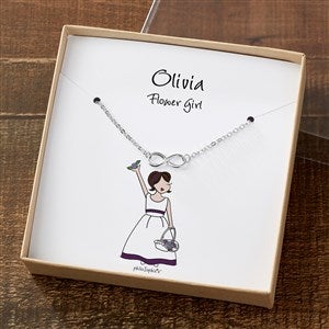 Flower Girl philoSophies Silver Infinity Necklace With Personalized Message - 38539-SI