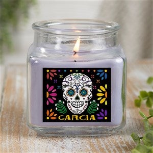 Day of the Dead Personalized 10 oz. Lilac Candle Jar - 38546-10LM
