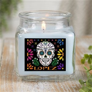 Day of the Dead Personalized 10 oz. Linen Candle Jar - 38546-10CW