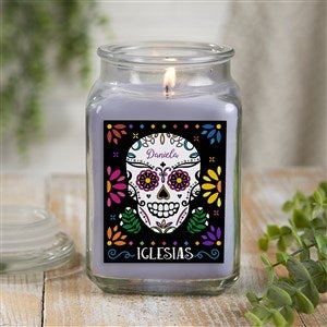 Day of the Dead Personalized 18 oz. Lilac Candle Jar - 38546-18LM