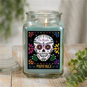 Day of the Dead Personalized 18 oz. Eucalyptus Mint Candle Jar - 38546-18ES