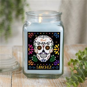 Day of the Dead Personalized 18 oz. Linen Candle Jar - 38546-18CW