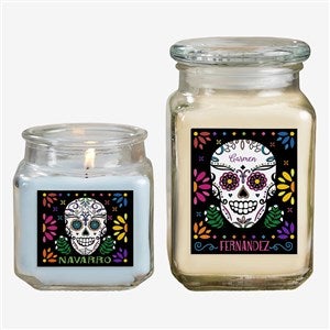 Day of the Dead Personalized Scented Glass Candle Jar - 38546 Day of the Dead Personalized Scented Glass Candle Jar - 38546