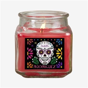 Day of the Dead Personalized 10 oz. Cinnamon Spice Candle Jar - 38546-10CS