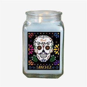Day of the Dead Personalized 18 oz. Linen Candle Jar - 38546-18CW