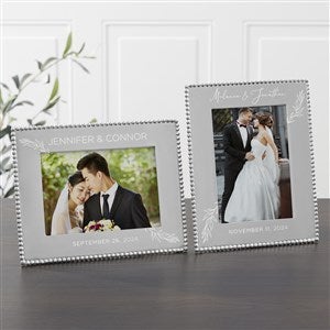 Mariposa® String of Pearls Elegant Couple Engraved Wedding Frame -5x7 - 38588-5x7