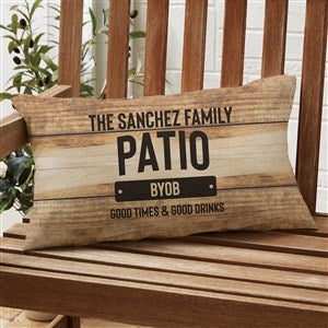 Backyard BBQ Personalized Lumbar Outdoor Throw Pillow - 12” x 22” - 38593-LB