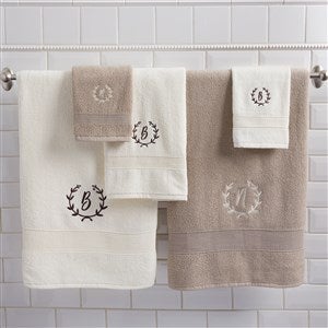 Floral Wreath Embroidered Luxury Cotton Hand Towel - 38611-HT