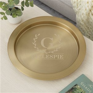 Laurel Wreath Personalized Round Gold Serving Tray - 38625