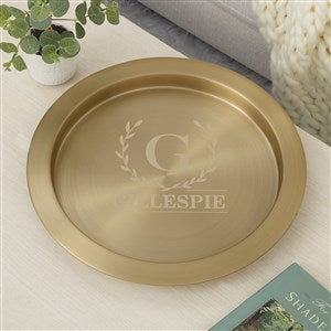 Laurel Wreath Personalized Round Gold Serving Tray - 38625
