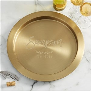 Family Name Personalized Round Gold Serving Tray - 38627