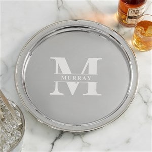 Lavish Last Name Personalized Round Silver Tray - 38635