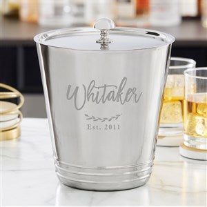 Family Name Personalized Silver Ice Bucket - 38643