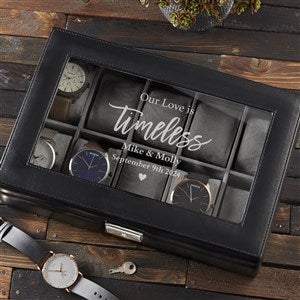 Our Love Is Timeless Personalized Vegan Leather 10 Slot Watch Box - 38647