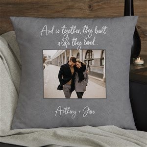 Personalized Velvet Throw Pillow - Together They Built a Life 18" - 38656-LV