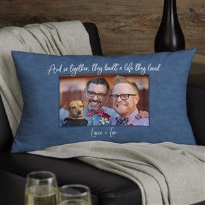 Together They Built a Life Personalized Photo Lumbar Pillow - 38656-LB
