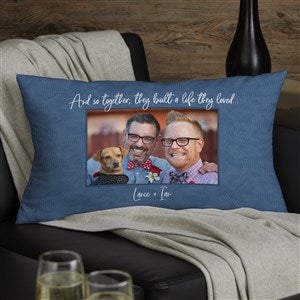 Together They Built a Life Personalized Lumbar Velvet Throw Pillow - 38656-LBV