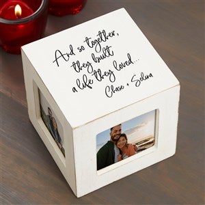 Together They Built a Life Personalized Photo Cube - White - 38660-W