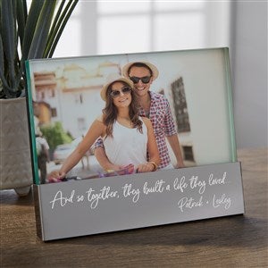 Together They Built a Life Engraved Glass Block Picture Frame - 38662