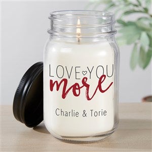 Love You More Personalized Farmhouse Candle Jar - 38663