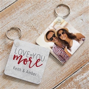 Love You More Personalized Photo Keyring - 38664