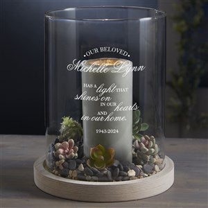 Memorial Light Personalized Hurricane with Whitewashed Wood Base - 38675